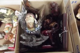 Various items to include a resin Buddha, a resin w
