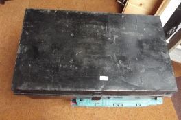 Tin trunk and content