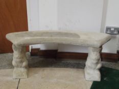 Stoneware bench on squirrel supports