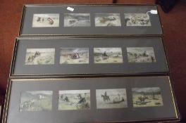3X4 Framed postcards Wild West scenes