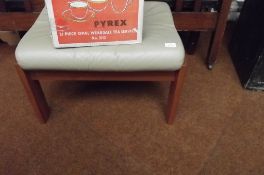 Cream leather foot stool