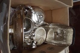 Assorted plated ware to include a a pierced basket