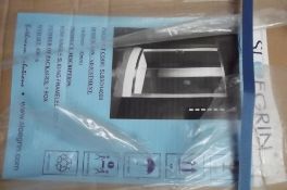 Single sliding frame less door for a shower