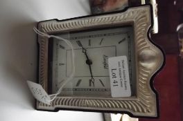Hall marked silver cased clock