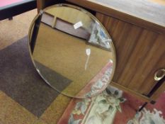 Frameless circular bevelled mirror