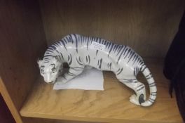 Ceramic blue and white tiger