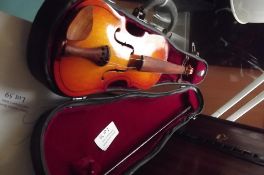 Miniature cased violin