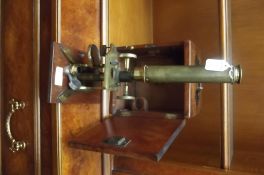 Cased Victorian microscope