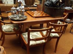 Dining table with 2 chairs and 2 carvers