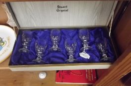 Stewart crystal glasses, boxed