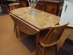 Retro drop leaf dining table with two Ercol style