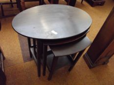 Nest of three tables in mahogany