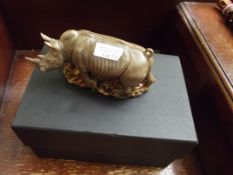 Resin figure of a Rhinoceros
