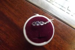 9 ct white gold ring with 3 tanzanite stones