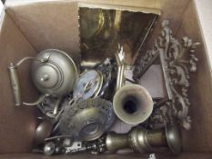 Large box of brass ware