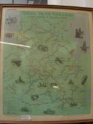 Vintage holiday planner map of England and Wales