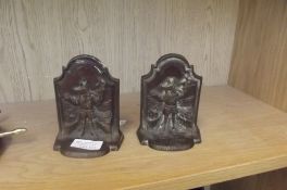 2 bronze bookends