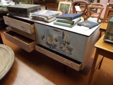 Retro dining table with 6 chairs together with a r