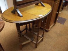 Small barley twist oak drop leaf table