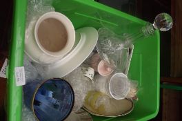 Large box of glass and ceramics