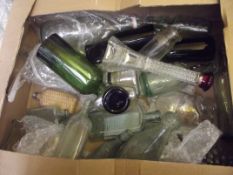 Box of bottles and decanters