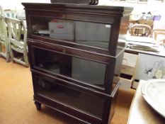 Three stack oak sectional bookcase