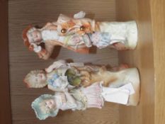 4 German Edwardian bisque figures