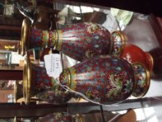Pair of Cloisonne vases