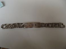 Solid silver gents identity bracelet