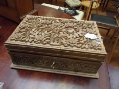 Carved jewellery box
