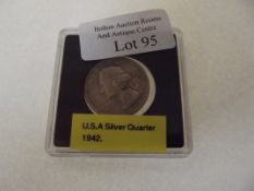 1942 silver quarter dollar
