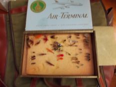 Fly fishing bag with flies.