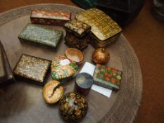 Collection of papier mache boxes