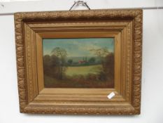 Victorian lake scene oil on canvas