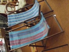 2 vintage deck chairs.