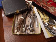 Assorted plated flatware to include some cased.
