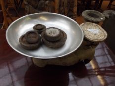 Set of vintage scale and weights