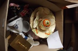 Box of ceramics to include a clock