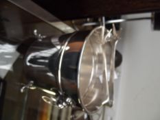 Silver plated ice bucket with tongs