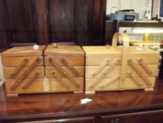 2 Cantilever sewing boxes