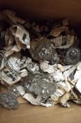 Box of Victorian glass handles
