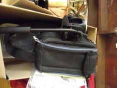 Box of cameras and equipment