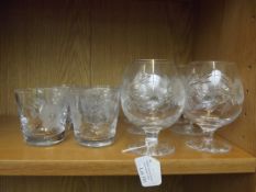 6 brandy glasses and 6 whiskey glasses
