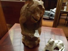 Carved figure of a monkey