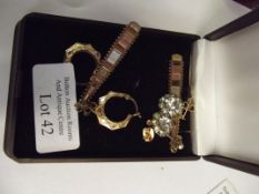 3 pairs of 9ct gold earrings, 7.2 grams