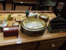 Large collection of papier mache boxes