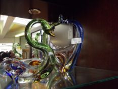 2 pieces of art glass