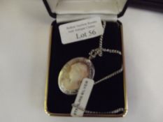 Silver cameo pendant and chain