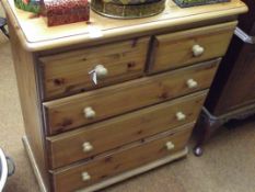 Two over three pine set over three drawers