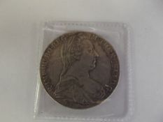 1780 Austria Mother Theresa silver thaler coin